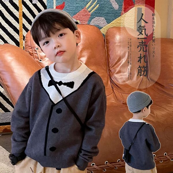 loose mn2193 casual 2020 winter children's cartoon bow tie gentleman's crew neck sweater, Blue
loose mn2193 casual 2020 winter children's cartoon bow tie gentleman's crew neck sweater, Blue