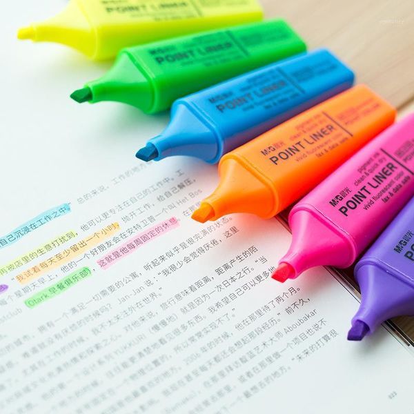 highlighters 6pcs point liner stationery highlighter fluorescent pigment ink marker pen clean quick dry office school art supplies h66321, Black;red
highlighters 6pcs point liner stationery highlighter fluorescent pigment ink marker pen clean quick dry office school art supplies h66321, Black;red
