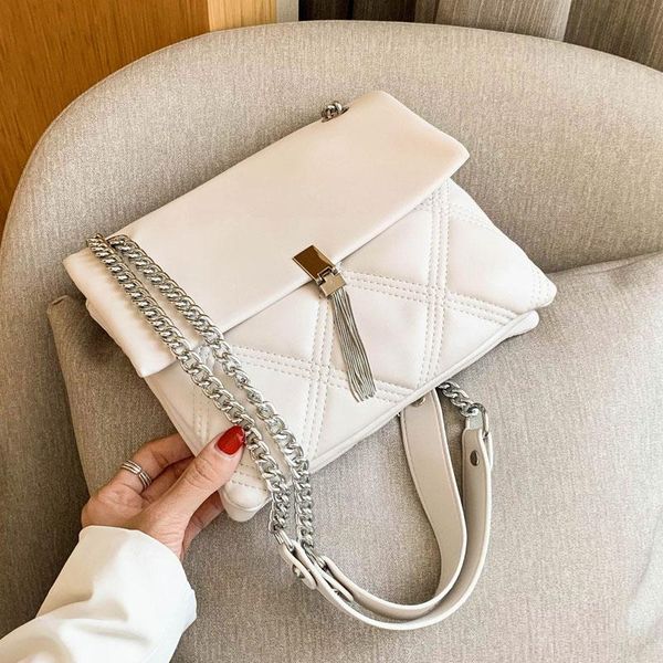 shoulder bags lattice square crossbody bag 2021 fashion leather women's designer handbag tassel chain messenger
shoulder bags lattice square crossbody bag 2021 fashion leather women's designer handbag tassel chain messenger