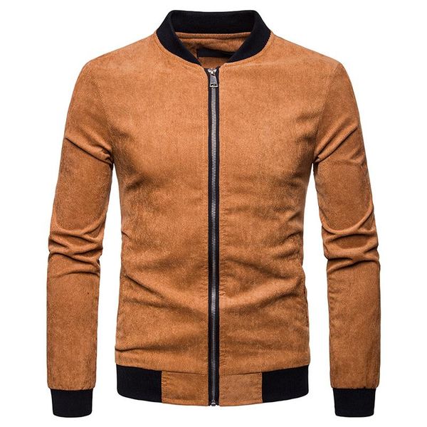spring autumn men fashion slim fit corduroy fabric baseball jacket solid homme rib sleeve classic casual bomber jacket coats, Black;brown
spring autumn men fashion slim fit corduroy fabric baseball jacket solid homme rib sleeve classic casual bomber jacket coats, Black;brown