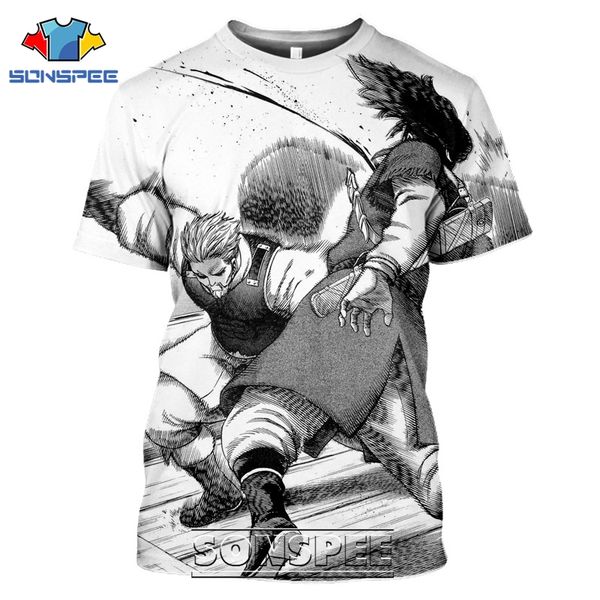 vinland saga anime 3d print shirts graphic oversized graphic men clothing