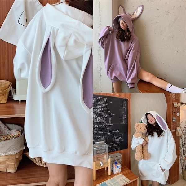 nupdw oversized long-sleeved rabbit ear hooded thin cute cute sweater sweater tu coat mid-length coat girl tg8qi, Black
nupdw oversized long-sleeved rabbit ear hooded thin cute cute sweater sweater tu coat mid-length coat girl tg8qi, Black
