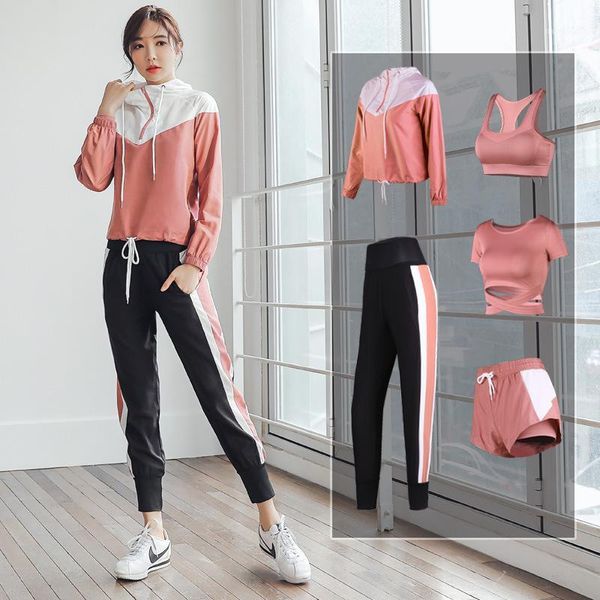 gym clothing high waist pants+hooded coat+t shirt+bra+short women yoga 5 pieces set outdoor running quick dry fitness sports 2xl1, White;black
gym clothing high waist pants+hooded coat+t shirt+bra+short women yoga 5 pieces set outdoor running quick dry fitness sports 2xl1, White;black