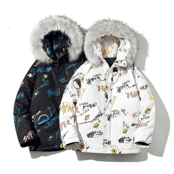 men's down & parkas extfination graphic printed woman japanese style hooded coats 2021 winter man streetwear fashion thicken, Black
men's down & parkas extfination graphic printed woman japanese style hooded coats 2021 winter man streetwear fashion thicken, Black
