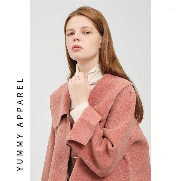 coat women's autumn winter cashmere double faced woollen woolen coat 2020 new korean version medium long s20211, Black
coat women's autumn winter cashmere double faced woollen woolen coat 2020 new korean version medium long s20211, Black