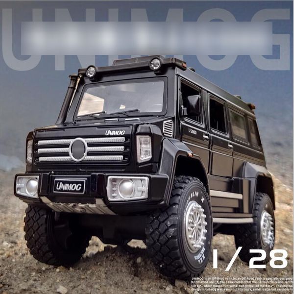 off-road model 1:28 vehicle alloy unimogu500 sound multifunctional light door open toy car for boys gifts