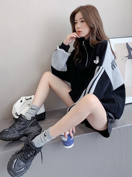2021 thick in addition to velvet street clothes ladies fall and loose winter coat new long style 95hx, Black
2021 thick in addition to velvet street clothes ladies fall and loose winter coat new long style 95hx, Black