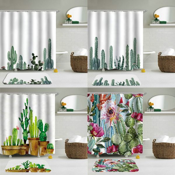 2pc set cactus flower shower curtains set bathroom waterproof polyester with rectangle non-slip floor mat bath curtain set
2pc set cactus flower shower curtains set bathroom waterproof polyester with rectangle non-slip floor mat bath curtain set
