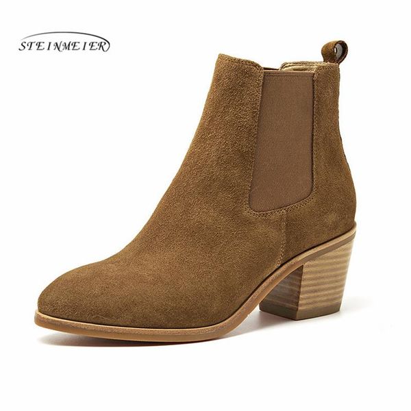 women winter snow boots genuine leather ankle spring cheleas heel boot woman short brown boots 2020 for women, Black
women winter snow boots genuine leather ankle spring cheleas heel boot woman short brown boots 2020 for women, Black