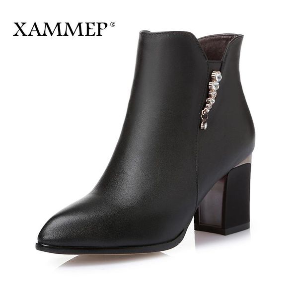 boots women genuine leather winter shoes ankle brand platform plush xammep, Black
boots women genuine leather winter shoes ankle brand platform plush xammep, Black