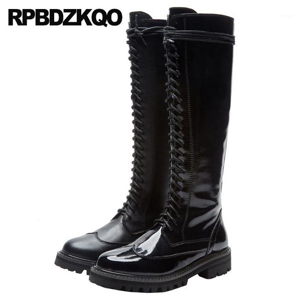boots genuine leather patent fall european chunky lace up block winter women long shoes tall casual knee high black side zip 1
boots genuine leather patent fall european chunky lace up block winter women long shoes tall casual knee high black side zip 1