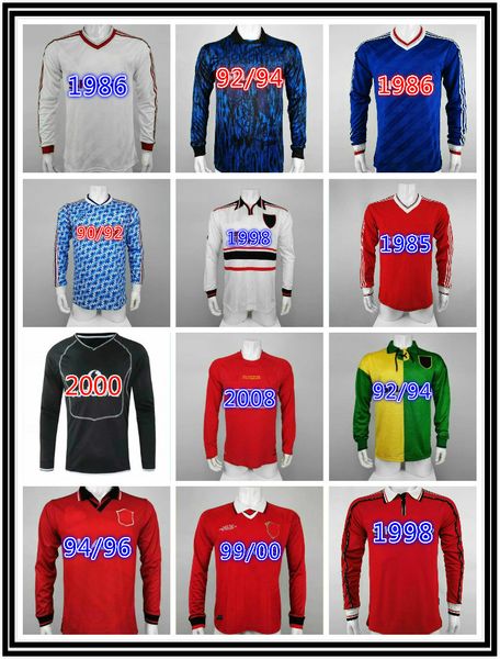 long sleeve red white blue man retro soccer jersey united 1986 cantona #7 giggs utd ronaldo beckham 86 classic vintagefootball shirts, Black;yellow
long sleeve red white blue man retro soccer jersey united 1986 cantona #7 giggs utd ronaldo beckham 86 classic vintagefootball shirts, Black;yellow