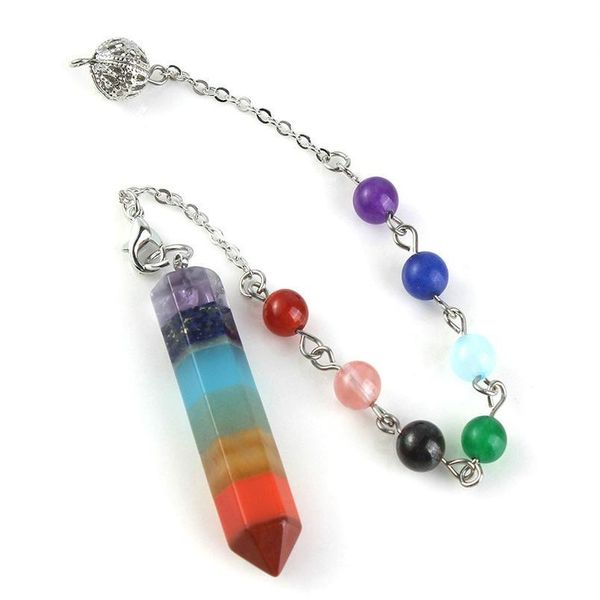 rainbow 7 chakra natural gem stone beads chain hexagon prism pendulum reiki charm healing layered dowsing pendant jewelr jlllot, Black
rainbow 7 chakra natural gem stone beads chain hexagon prism pendulum reiki charm healing layered dowsing pendant jewelr jlllot, Black