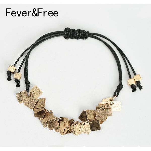 fever&antique gold bracelets black rope chain women square charm bracelets bangles accesorios mujer pulseira jewelry, Golden;silver
fever&antique gold bracelets black rope chain women square charm bracelets bangles accesorios mujer pulseira jewelry, Golden;silver