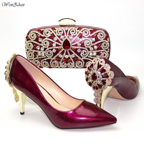 wenzhan wine italian matching shoes and bag set with full shinning crystal comfortable heels for spring autunm 38-42 c910-311, Black
wenzhan wine italian matching shoes and bag set with full shinning crystal comfortable heels for spring autunm 38-42 c910-311, Black