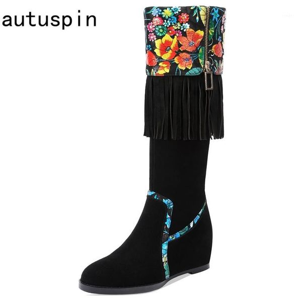 autuspin new ethnic tassel shoes woman flower print height increasing botas 2020 autumn winter wedding party fashion long boots1, Black
autuspin new ethnic tassel shoes woman flower print height increasing botas 2020 autumn winter wedding party fashion long boots1, Black