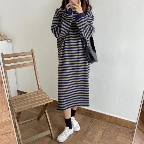 hzirip 2020 winter women maxi knitted dress striped all match casual o-neck straight split elegant gentle female office lady1, Black;gray
hzirip 2020 winter women maxi knitted dress striped all match casual o-neck straight split elegant gentle female office lady1, Black;gray