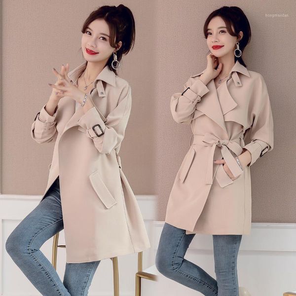2020 new spring autumn trench coat suit collar tie slim coat casual was thin solid color long-sleeved women's clothing x8901, Tan;black
2020 new spring autumn trench coat suit collar tie slim coat casual was thin solid color long-sleeved women's clothing x8901, Tan;black