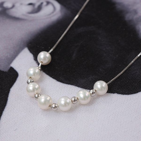 fresh water short pearl necklace s925 silver classic smile style nearly round flawless pearl 5-6mm sterling silver spacer beads accessories, White
fresh water short pearl necklace s925 silver classic smile style nearly round flawless pearl 5-6mm sterling silver spacer beads accessories, White