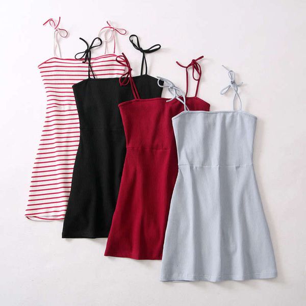 up summer new resort style shoulder lace tie rope thread stripe slim fit suspender dress short skirt, Black;gray
up summer new resort style shoulder lace tie rope thread stripe slim fit suspender dress short skirt, Black;gray