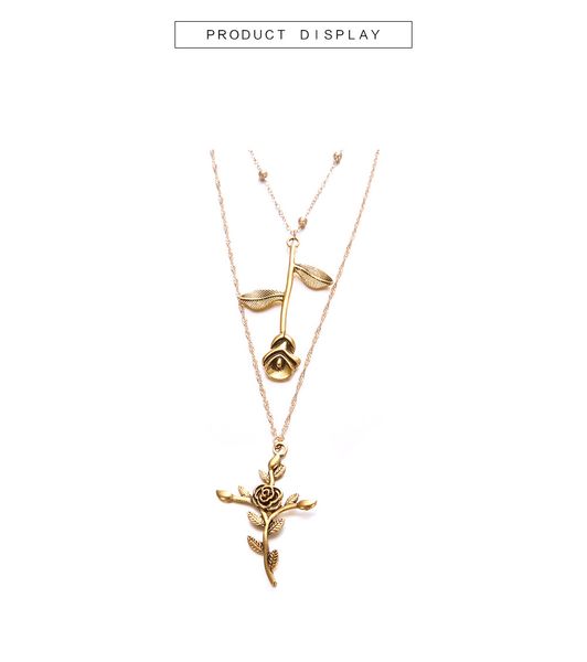 pretty rose multi layer necklace vintage charm pendant necklace sweater long chain flower necklace, Silver
pretty rose multi layer necklace vintage charm pendant necklace sweater long chain flower necklace, Silver