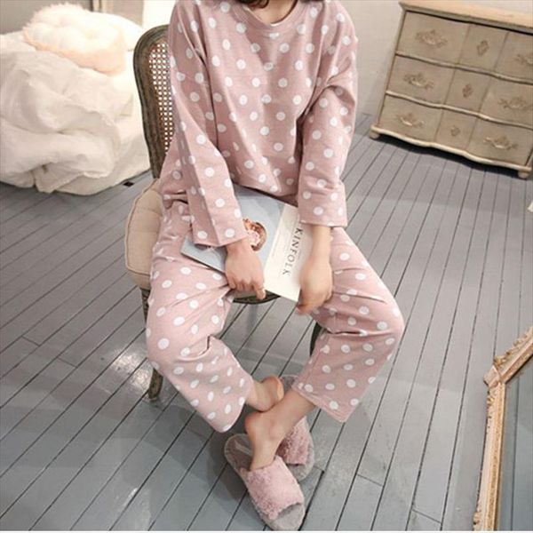 women tracksuit women sleepwear two pieces sets dot print long sleeved long pants womens set, Gray
women tracksuit women sleepwear two pieces sets dot print long sleeved long pants womens set, Gray