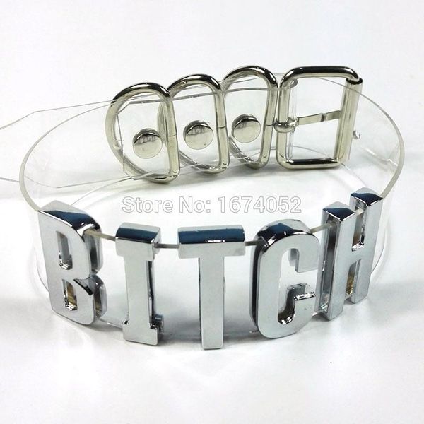 chains handmade women men punk gothic metal letter choker clear pvc transparent bitch collar name word necklace, Silver
chains handmade women men punk gothic metal letter choker clear pvc transparent bitch collar name word necklace, Silver