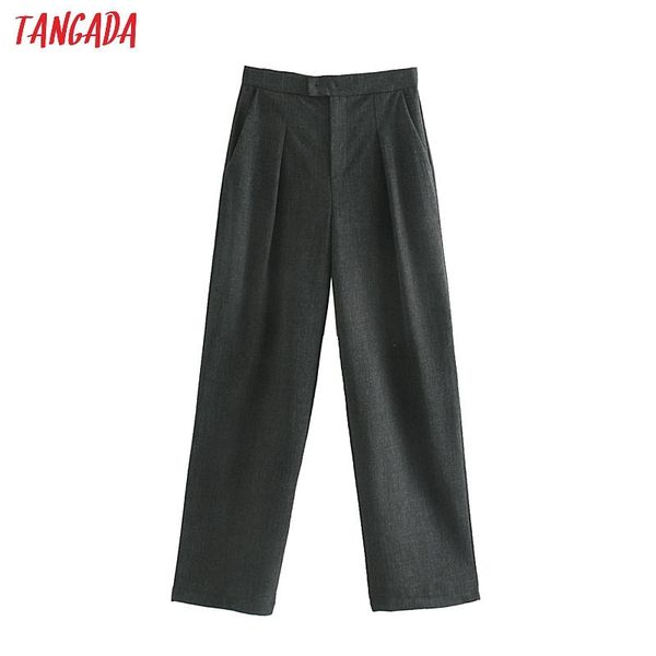 tangada women gray suit pants back bow zipper pockets vintage elegant work ladies long trousers je68 y200418, Black;white
tangada women gray suit pants back bow zipper pockets vintage elegant work ladies long trousers je68 y200418, Black;white