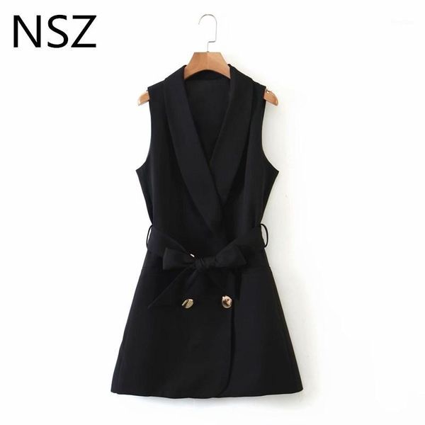 nsz women black sleeveless blazer jacket coat elegant vest double breasted belted waistcoat fall 20201, Black;white
nsz women black sleeveless blazer jacket coat elegant vest double breasted belted waistcoat fall 20201, Black;white