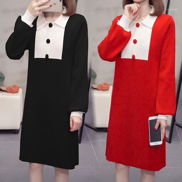 women splicing single breasted sweater dresses autumn winter warm black red women's mini striped knitting dress vestidos 20201, Black;gray
women splicing single breasted sweater dresses autumn winter warm black red women's mini striped knitting dress vestidos 20201, Black;gray