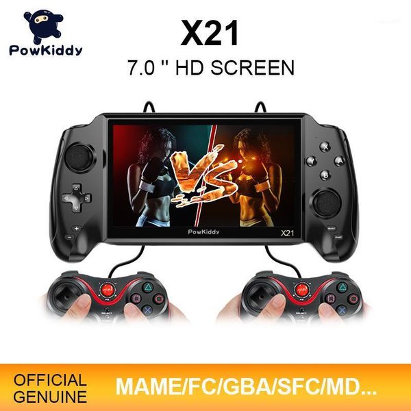 portable game players powkiddy x21 retro handheld bulit-in 3000 7.0 inch hd screen music/video player children's gift1