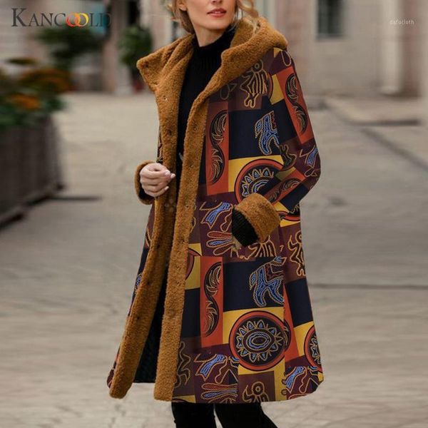 kancoold coats women vintage print fleece hooded long sleeve winter button plus size long coat fashion new coat women 2019dec41, Black;brown
kancoold coats women vintage print fleece hooded long sleeve winter button plus size long coat fashion new coat women 2019dec41, Black;brown