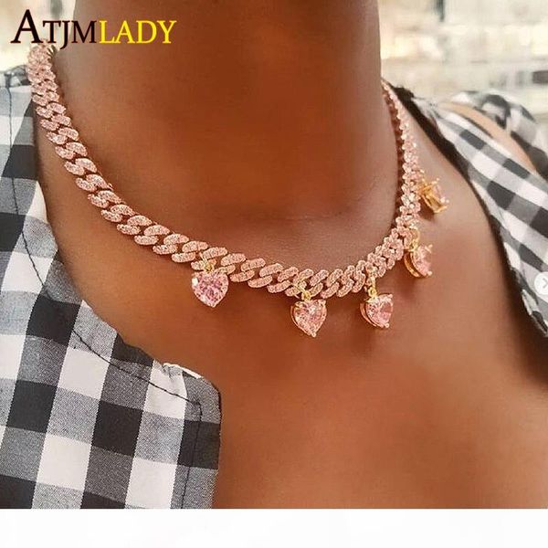 custom pink pinky heart arrow cz cuban link chain necklace iced out bling hiphop fashion 32+10cm choker women jewelry, Golden;silver
custom pink pinky heart arrow cz cuban link chain necklace iced out bling hiphop fashion 32+10cm choker women jewelry, Golden;silver