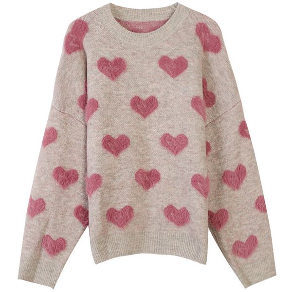 2021 new heart pattern knit pullover women jumper winter korean kawaii cute long sleeve fluffy sweater female duhg, White;black
2021 new heart pattern knit pullover women jumper winter korean kawaii cute long sleeve fluffy sweater female duhg, White;black