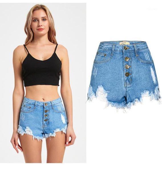 women's jeans high waist denim shorts women's clothing single breasted tassels solid color rippen female robes ta0071, Blue
women's jeans high waist denim shorts women's clothing single breasted tassels solid color rippen female robes ta0071, Blue