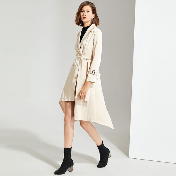 long women's tiebelt wrapped in asymmetric vintage double breasted irregular trench coat lapel sleeve jacket hem d8ni, Tan;black
long women's tiebelt wrapped in asymmetric vintage double breasted irregular trench coat lapel sleeve jacket hem d8ni, Tan;black