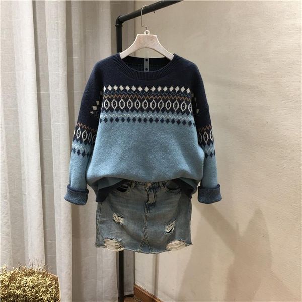 lamtrip winter geomtric argyle pattern o-neck vintage girl sweater korean chic women knitting pullovers preppy style sweater1, White;black
lamtrip winter geomtric argyle pattern o-neck vintage girl sweater korean chic women knitting pullovers preppy style sweater1, White;black