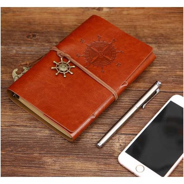 2017 Spiral Notebook Diary Notepad Vintage Pirate Anchors Pu Leather Note Book Replaceable Stationery Gi Jllich Yummy_shop