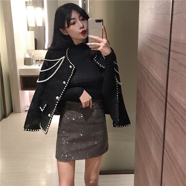 2021 New Vintage Feminino Single-breasted Curto Feminina Outono Nova Tweed Jaqueta Elegante Corrente Prola Decorao Casaco QZGZ H85F, Black;brown
2021 New Vintage Feminino Single-breasted Curto Feminina Outono Nova Tweed Jaqueta Elegante Corrente Prola Decorao Casaco QZGZ H85F, Black;brown