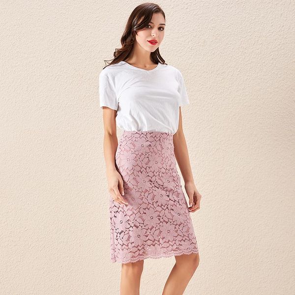ladies skirt summer large size lace elegant office skirts lady pencil bandage skirt for feminine skirts knee-length high waist, Black
ladies skirt summer large size lace elegant office skirts lady pencil bandage skirt for feminine skirts knee-length high waist, Black