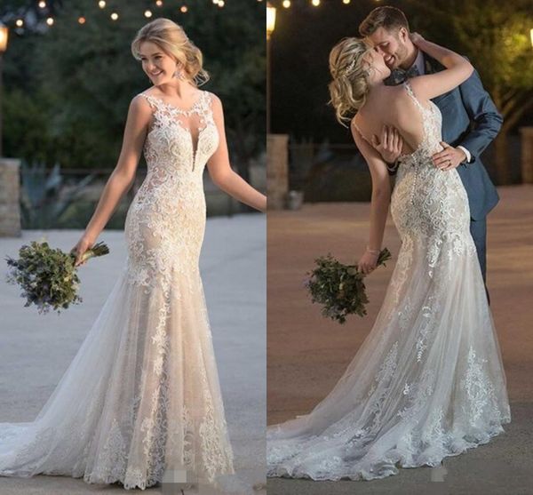 graceful lace mermaid wedding dresses plus size 2021 backless appliqued bridal gowns scoop neck sweep train vestidos de novia al7225, White
graceful lace mermaid wedding dresses plus size 2021 backless appliqued bridal gowns scoop neck sweep train vestidos de novia al7225, White