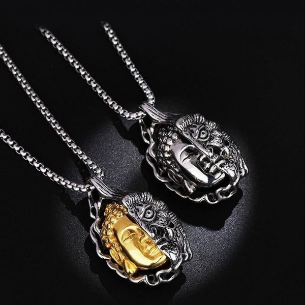 half buddha, devil, one thought hip hop pendant, personalized jewelry, men's and women's necklaces, students' fashion jewelry, Silver
half buddha, devil, one thought hip hop pendant, personalized jewelry, men's and women's necklaces, students' fashion jewelry, Silver