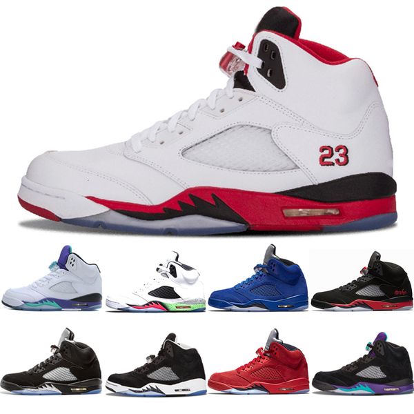 mens 5 basketball shoes fire red tongue 23 fire red blue red suede white black grape oreo space jam 5s sports sneakers 7-13, White;red 
mens 5 basketball shoes fire red tongue 23 fire red blue red suede white black grape oreo space jam 5s sports sneakers 7-13, White;red
