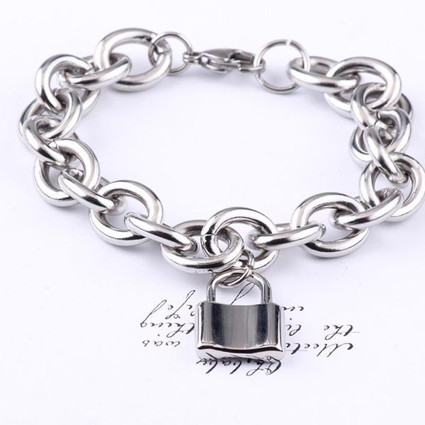 women stainless steel lock bracelet bangles padlock pendant branzoletka friendship bracelets gift bisuteria acero jnoxidable, Black
women stainless steel lock bracelet bangles padlock pendant branzoletka friendship bracelets gift bisuteria acero jnoxidable, Black