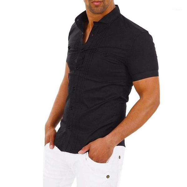 vogue men shirt tide summer new vogue black white shirt solid short sleeve basic blouses fit slim, White;black
vogue men shirt tide summer new vogue black white shirt solid short sleeve basic blouses fit slim, White;black
