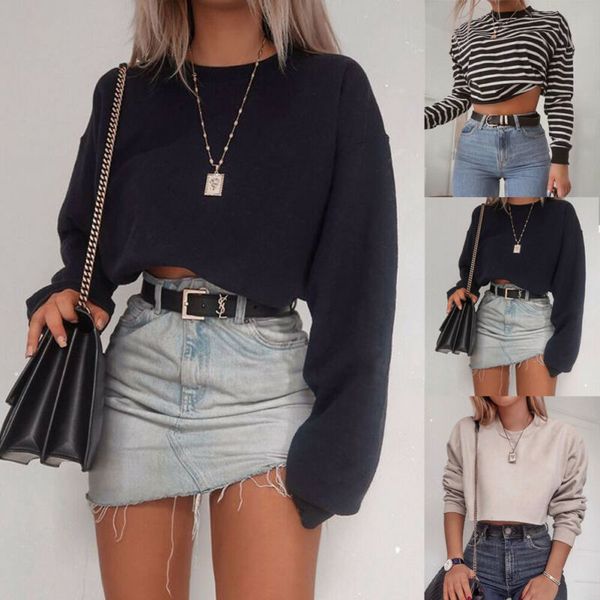 fashion women's autumn long sleeve t-shirt o-neck crop casual ladies girl t-shirts streetwear, White
fashion women's autumn long sleeve t-shirt o-neck crop casual ladies girl t-shirts streetwear, White