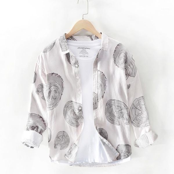 men's casual shirts geometric printed 100% linen men shirt long-sleeved fashion flax dress turn down collar camisas ts-6821, White;black
men's casual shirts geometric printed 100% linen men shirt long-sleeved fashion flax dress turn down collar camisas ts-6821, White;black