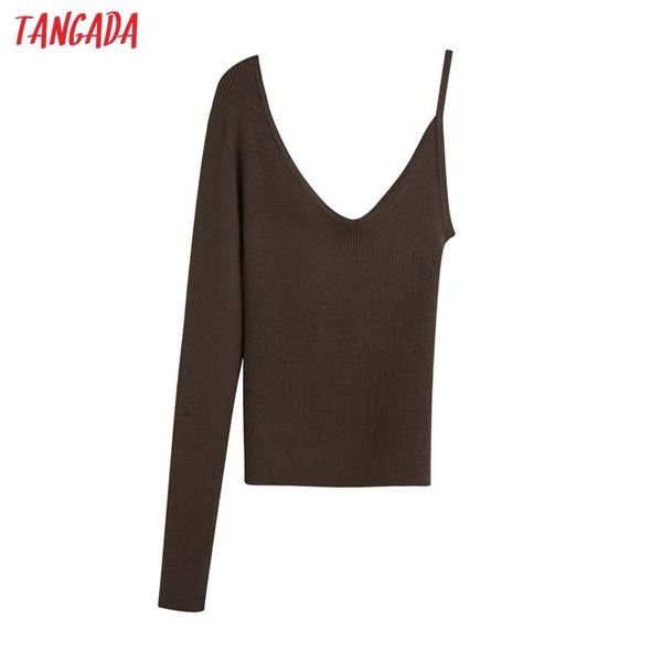 tangada fall 2020 women asymmetry sweater cashmere knitted pullover sweater v neck jumper be675, White;black
tangada fall 2020 women asymmetry sweater cashmere knitted pullover sweater v neck jumper be675, White;black