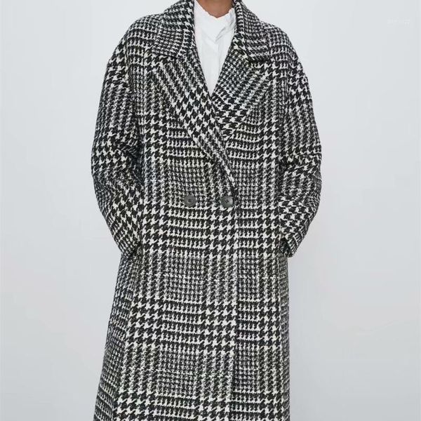 women's wool & blends women 2022 fashion with metal buttons woolen coat vintage long sleeve side pockets female outerwear chic overcoat, Black
women's wool & blends women 2022 fashion with metal buttons woolen coat vintage long sleeve side pockets female outerwear chic overcoat, Black