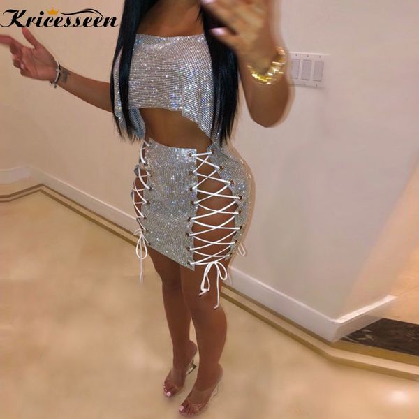 kricesseen sparkle laced-up crystal skirt set two piece shiny crystal studded chirstmas party club skirt suits birthday outfits t200325, White
kricesseen sparkle laced-up crystal skirt set two piece shiny crystal studded chirstmas party club skirt suits birthday outfits t200325, White